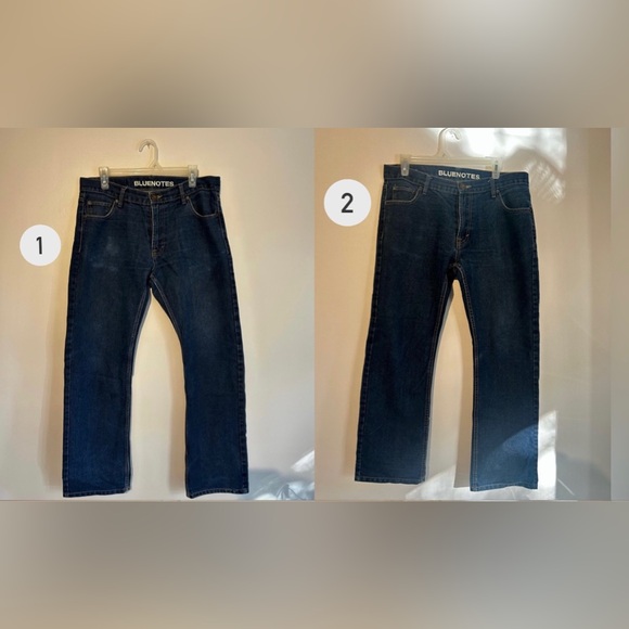 *BUNDLE OF 2* 2 Pairs Bluenotes Medium Wash Men’s Straight Leg Jeans Size 33 - Picture 2 of 8